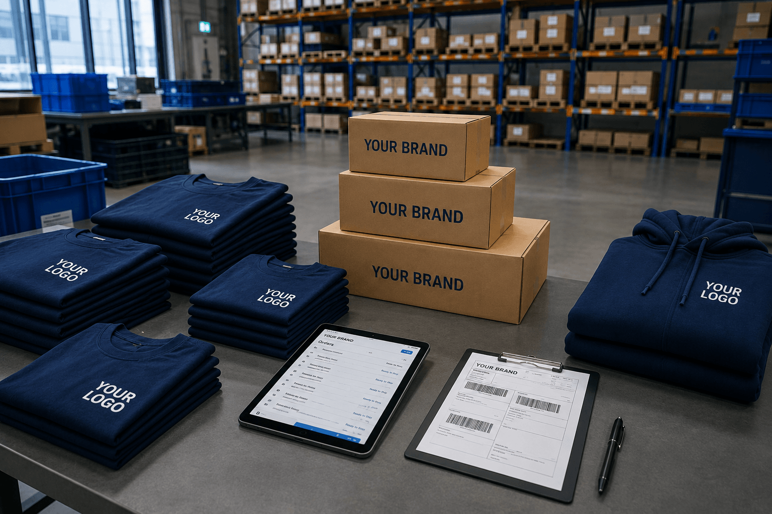 Saisonale Kampagnenlogistik mit veredelten Textilien und filialgerechtem Versand im Handel